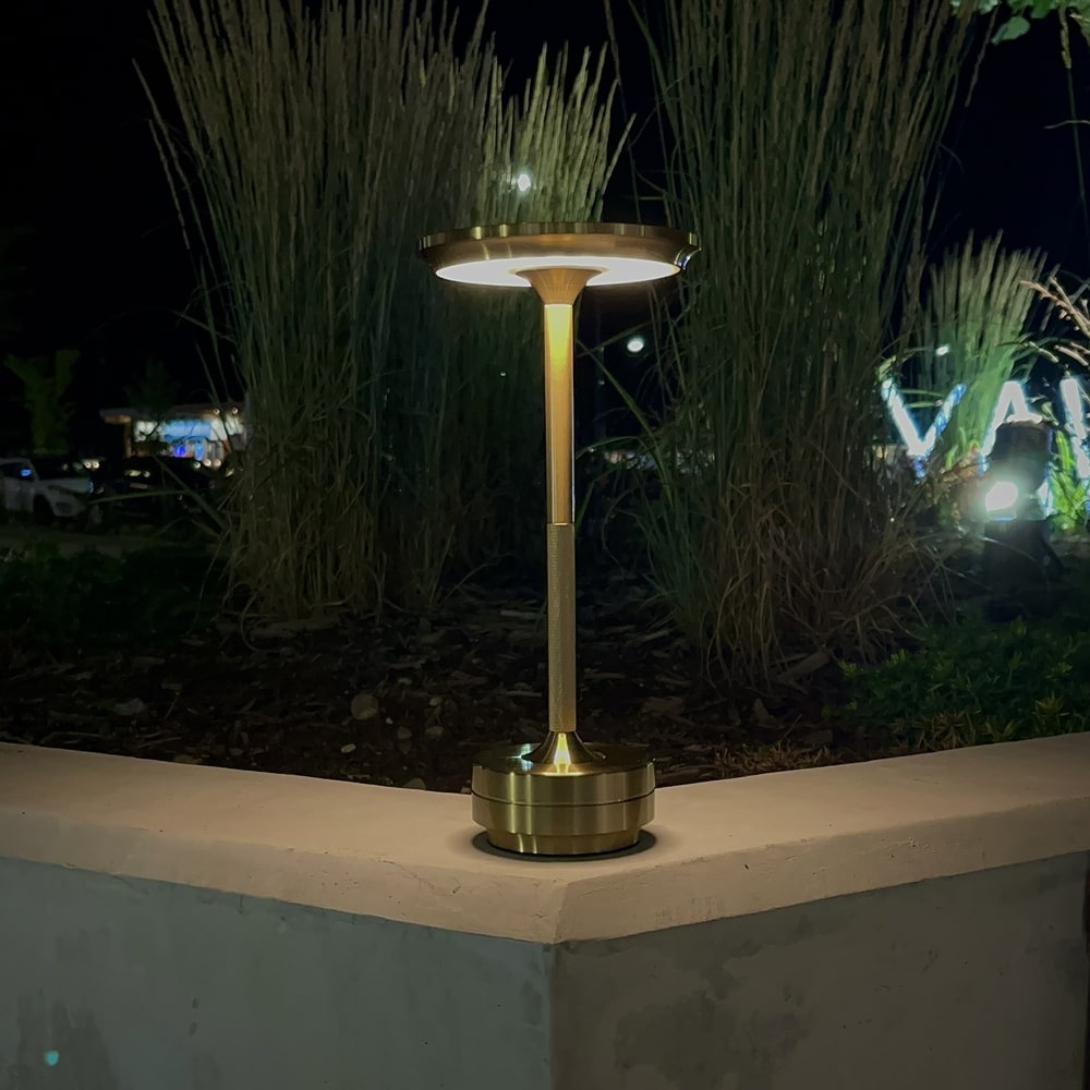 Aluminium Cordless Table Lamp | Slim Metallic Rechargeable Lamp