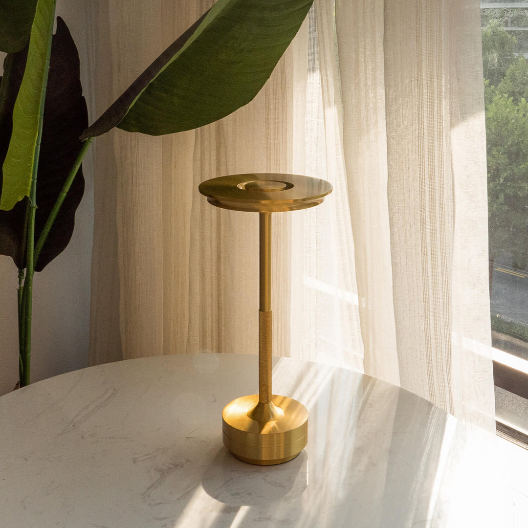 Aluminium Cordless Table Lamp | Slim Metallic Rechargeable Lamp