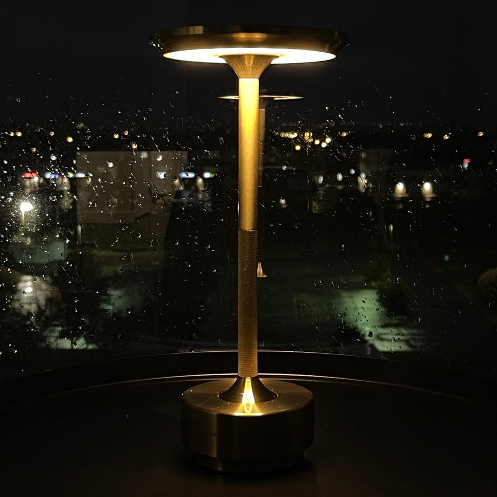 Aluminium Cordless Table Lamp | Slim Metallic Rechargeable Lamp