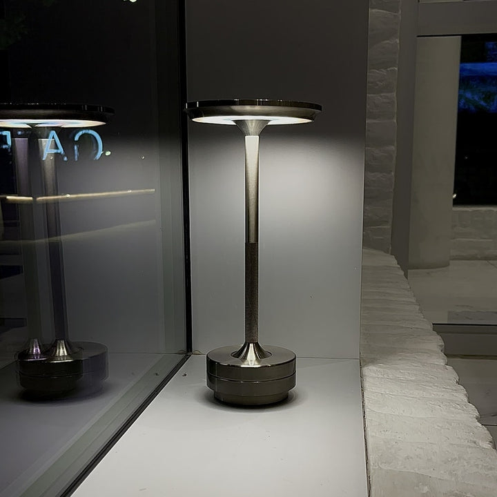 Aluminium Cordless Table Lamp | Slim Metallic Rechargeable Lamp