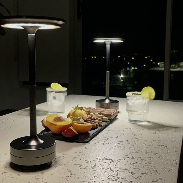 Aluminium Cordless Table Lamp | Slim Metallic Rechargeable Lamp