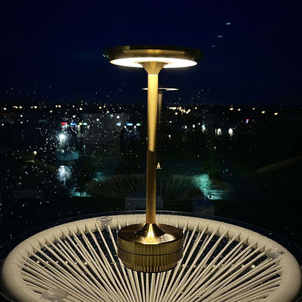 Aluminium Cordless Table Lamp | Slim Metallic Rechargeable Lamp