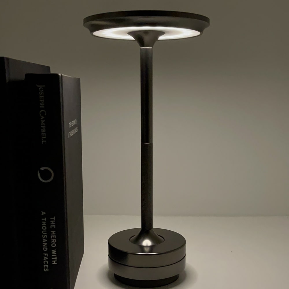 Aluminium Cordless Table Lamp | Slim Metallic Rechargeable Lamp