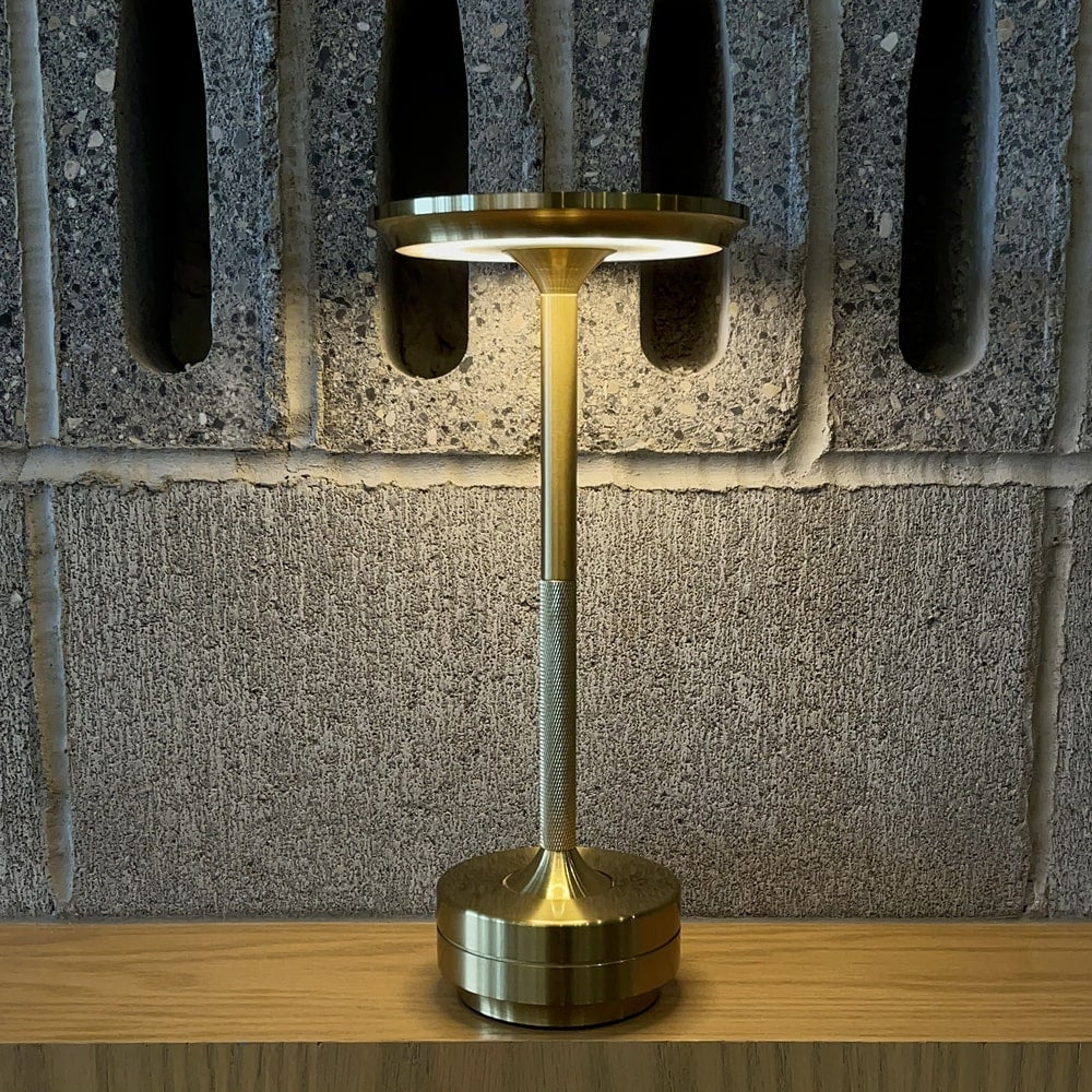 Aluminium Cordless Table Lamp | Slim Metallic Rechargeable Lamp