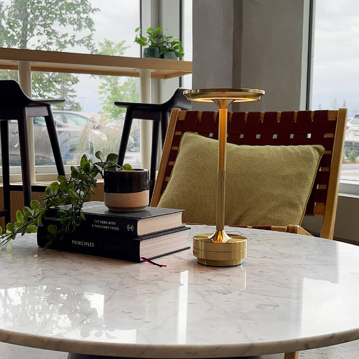 Aluminium Cordless Table Lamp | Slim Metallic Rechargeable Lamp