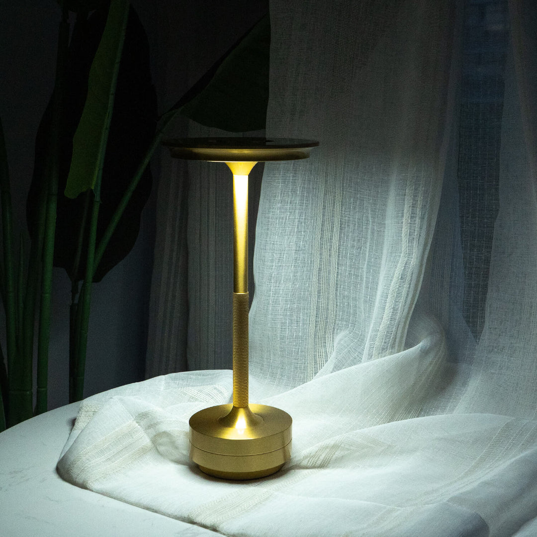 Aluminium Cordless Table Lamp | Slim Metallic Rechargeable Lamp
