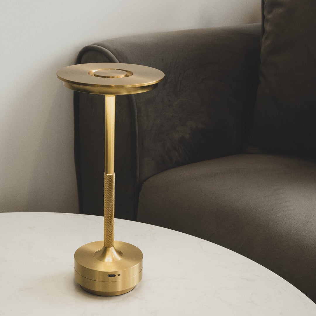Aluminium Cordless Table Lamp | Slim Metallic Rechargeable Lamp