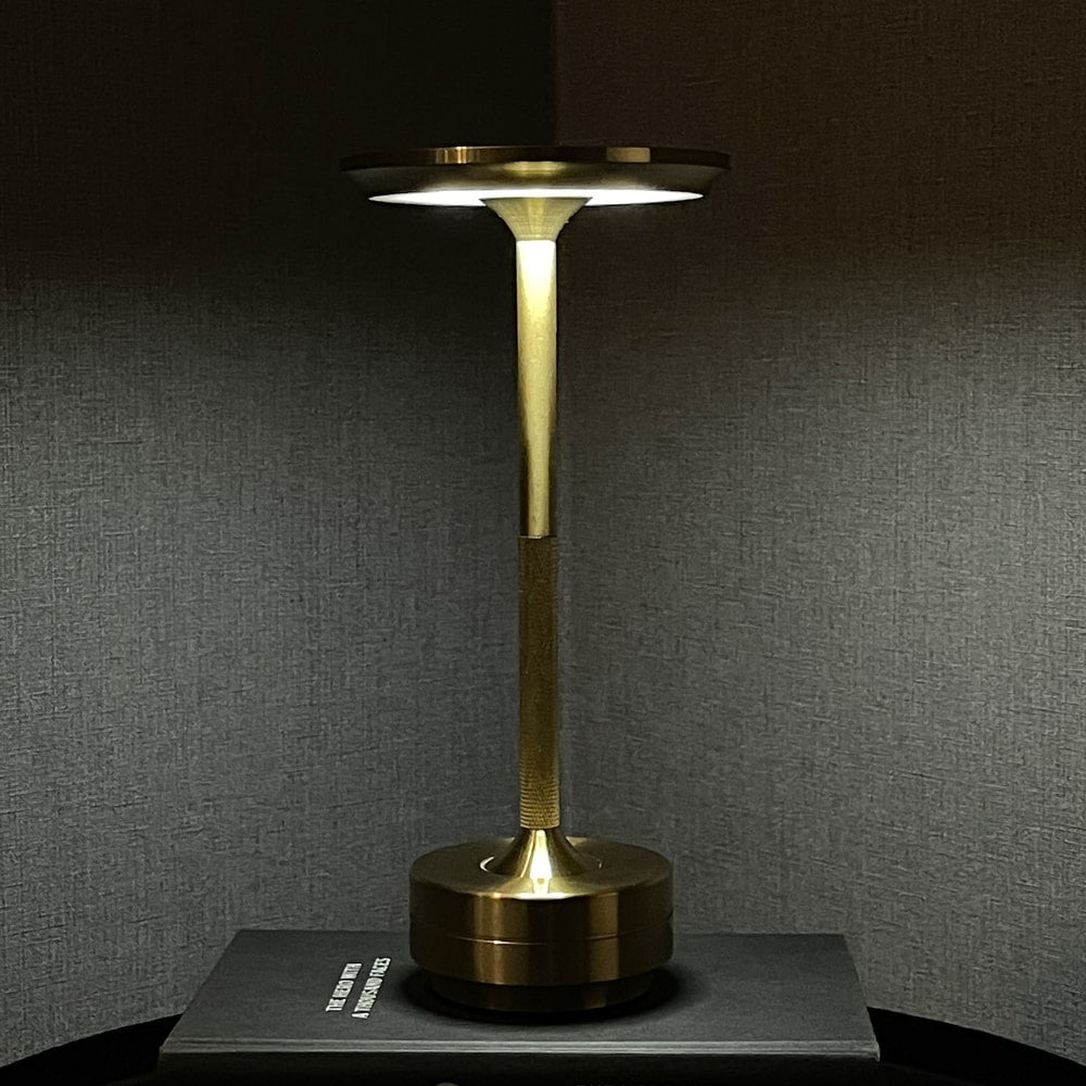 Aluminium Cordless Table Lamp | Slim Metallic Rechargeable Lamp