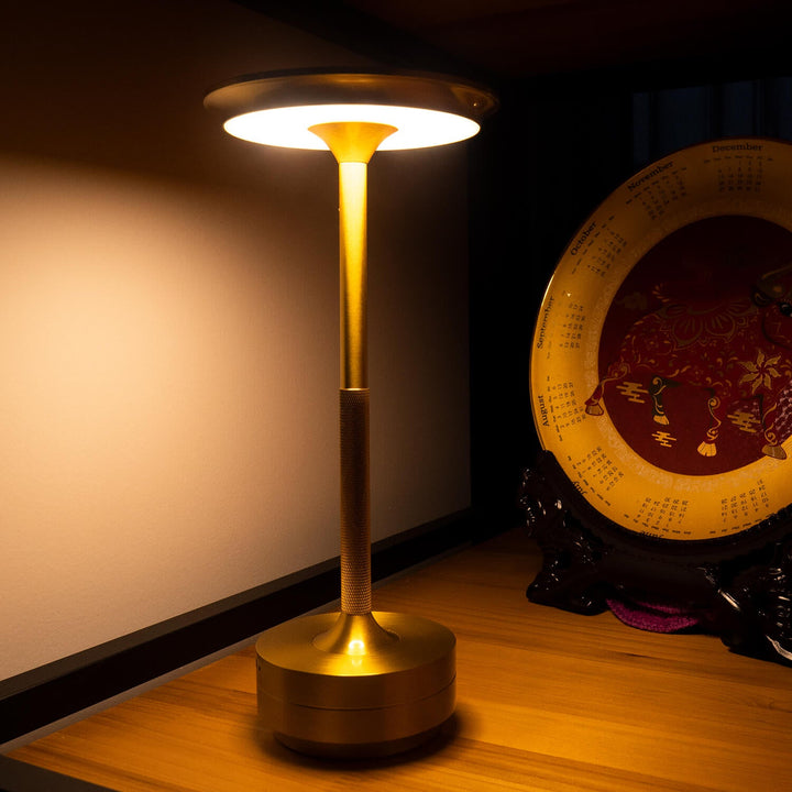 Aluminium Cordless Table Lamp | Slim Metallic Rechargeable Lamp