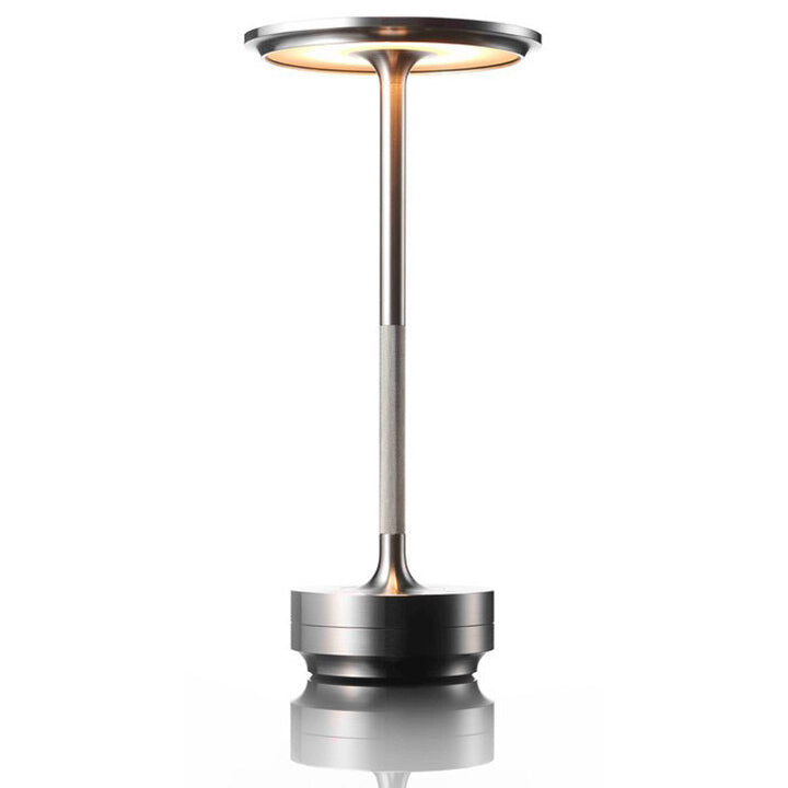 Aluminium Cordless Table Lamp in Silver