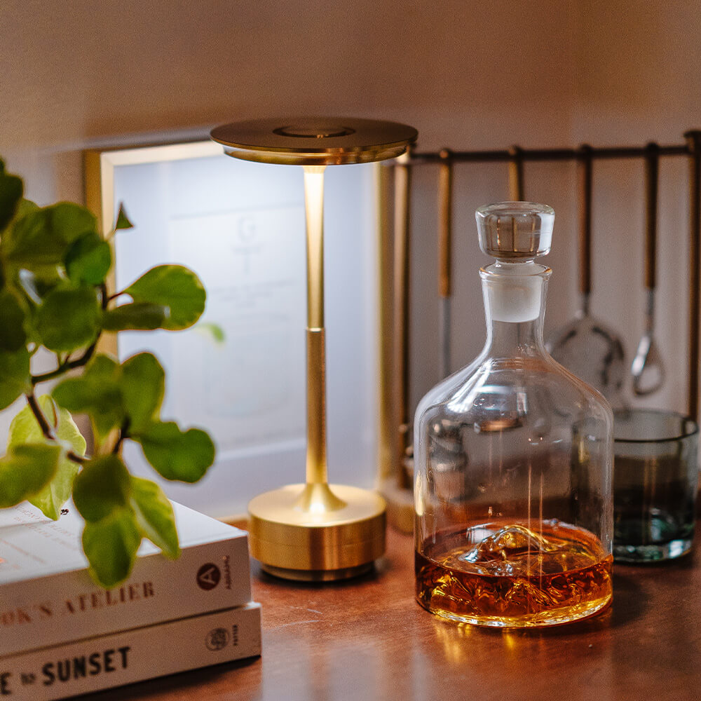Aluminium Cordless Table Lamp | Slim Metallic Rechargeable Lamp
