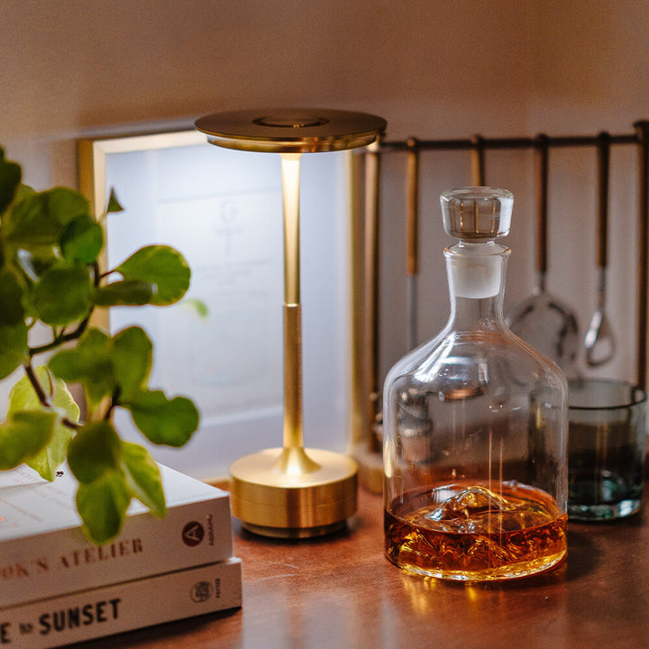 Aluminium Cordless Table Lamp | Slim Metallic Rechargeable Lamp