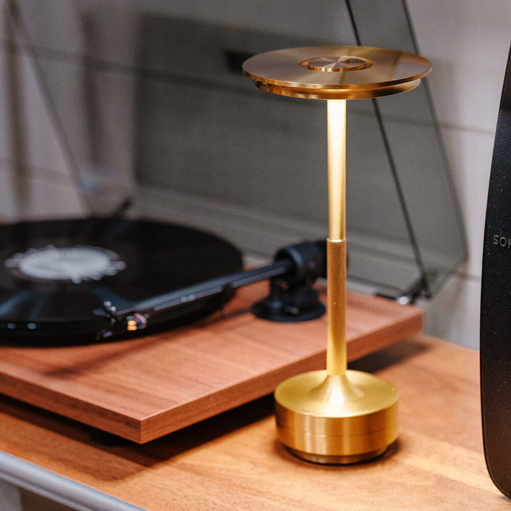 Aluminium Cordless Table Lamp | Slim Metallic Rechargeable Lamp