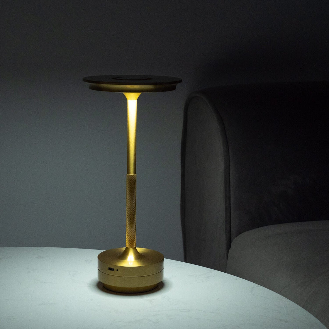 Aluminium Cordless Table Lamp | Slim Metallic Rechargeable Lamp