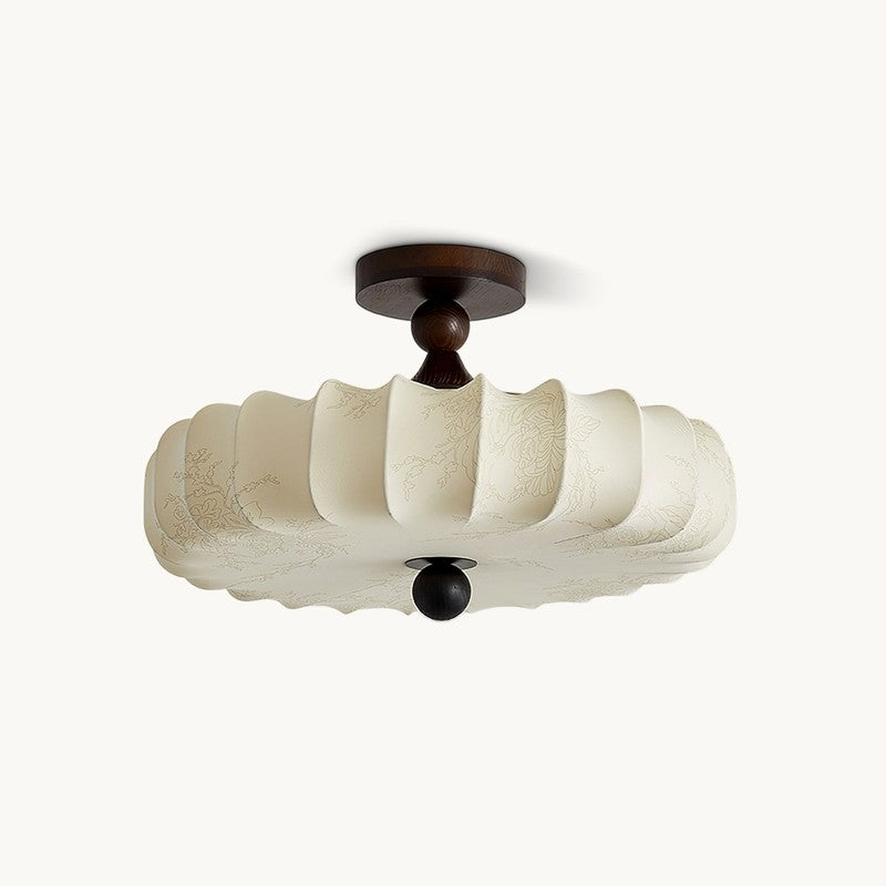 Anela Semi-Flush Mount Ceiling Light - Scalloped Edge