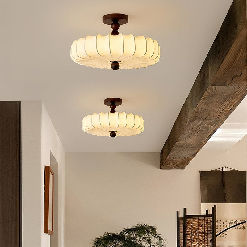 Anela Semi-Flush Mount Ceiling Light - Scalloped Edge