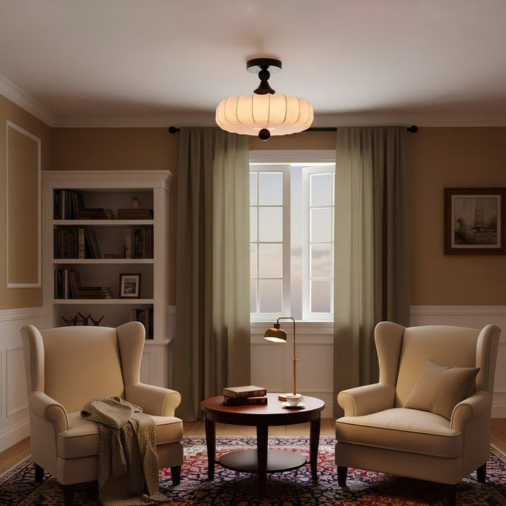 Anela Semi-Flush Mount Ceiling Light - Scalloped Edge