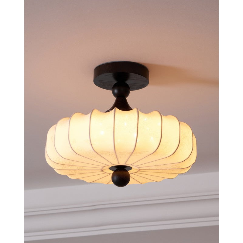 Anela Semi-Flush Mount Ceiling Light - Scalloped Edge