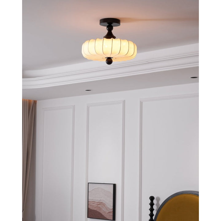 Anela Semi-Flush Mount Ceiling Light - Scalloped Edge
