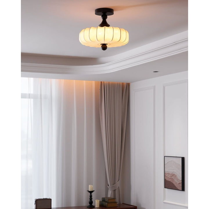 Anela Semi-Flush Mount Ceiling Light - Scalloped Edge