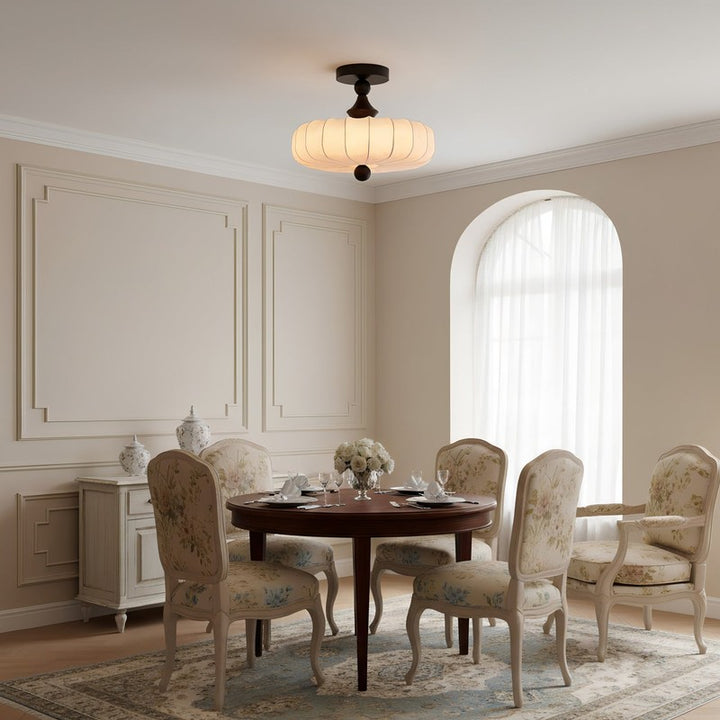 Anela Semi-Flush Mount Ceiling Light - Scalloped Edge