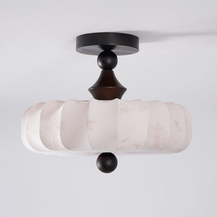 Anela Semi-Flush Mount Ceiling Light - Scalloped Edge
