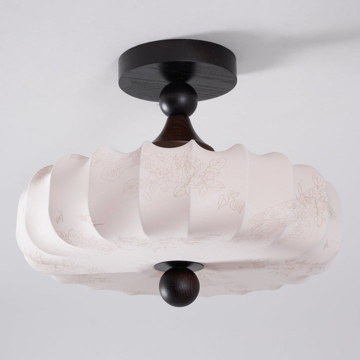 Anela Semi-Flush Mount Ceiling Light - Scalloped Edge