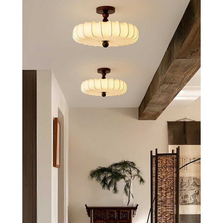 Anela Semi-Flush Mount Ceiling Light - Scalloped Edge