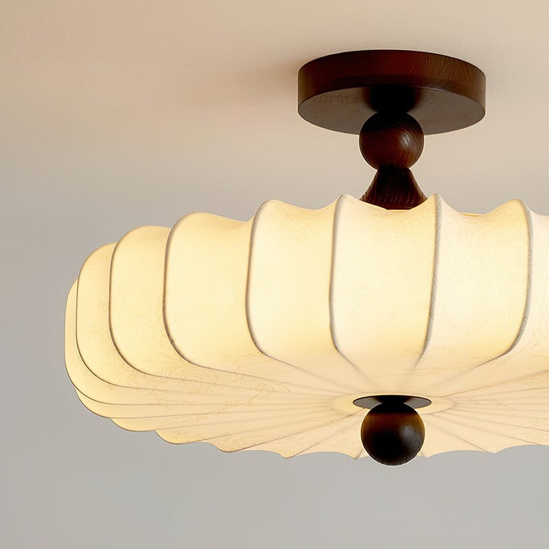 Anela Semi-Flush Mount Ceiling Light - Scalloped Edge