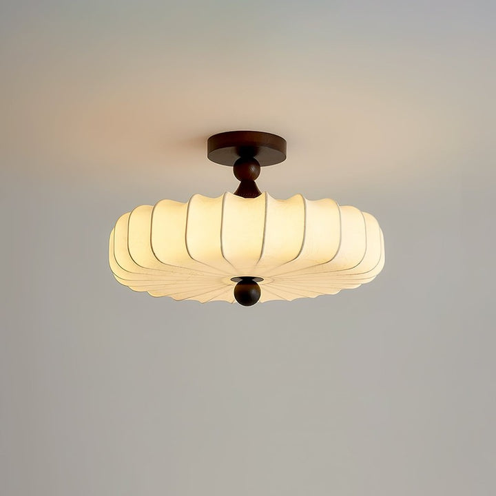 Anela Semi-Flush Mount Ceiling Light - Scalloped Edge