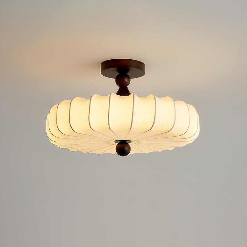 Anela Semi-Flush Mount Ceiling Light - Scalloped Edge