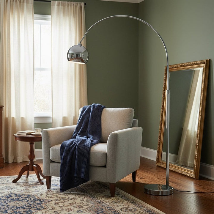 Arc Floor Lamp - Curved with Dome Shade