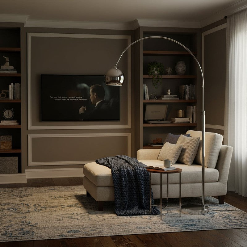 Arc Floor Lamp - Curved with Dome Shade