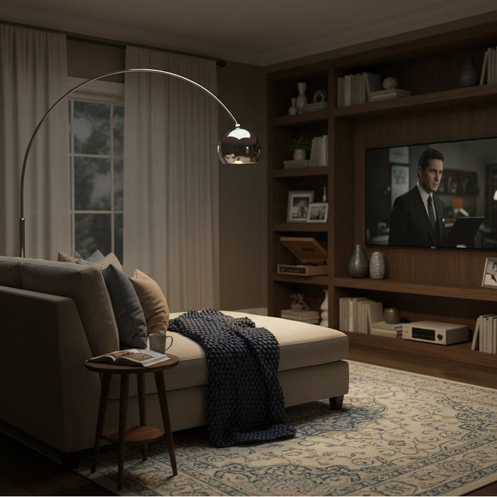 Arc Floor Lamp - Curved with Dome Shade