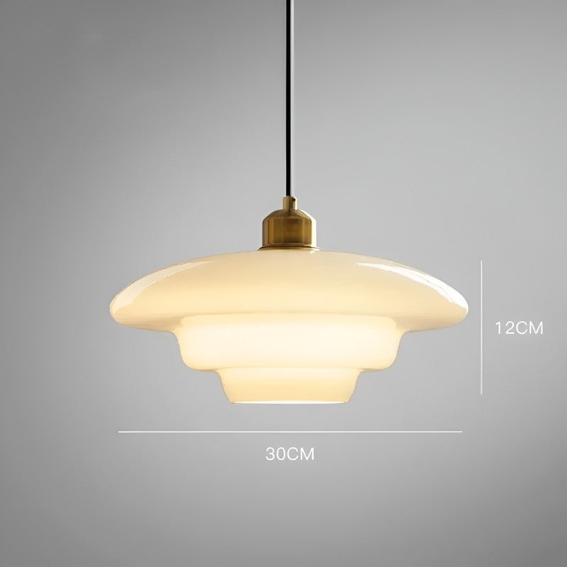 Arielle | Art Deco Brass Glass Pendant Ceiling Light