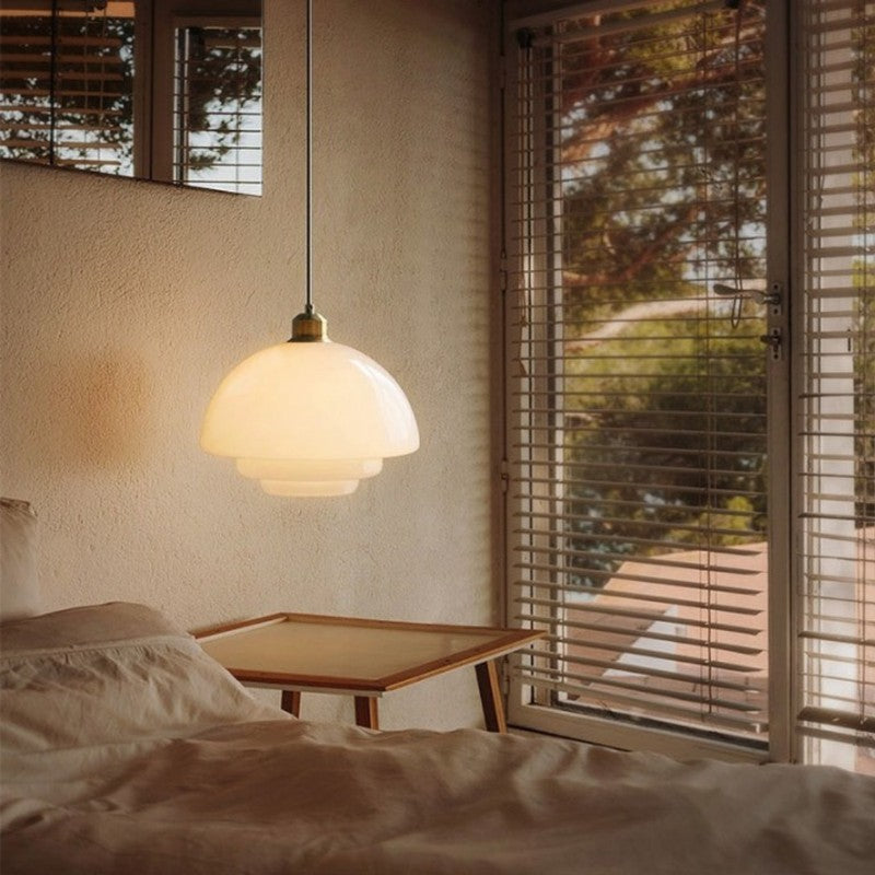 Arielle | Art Deco Brass Glass Pendant Ceiling Light
