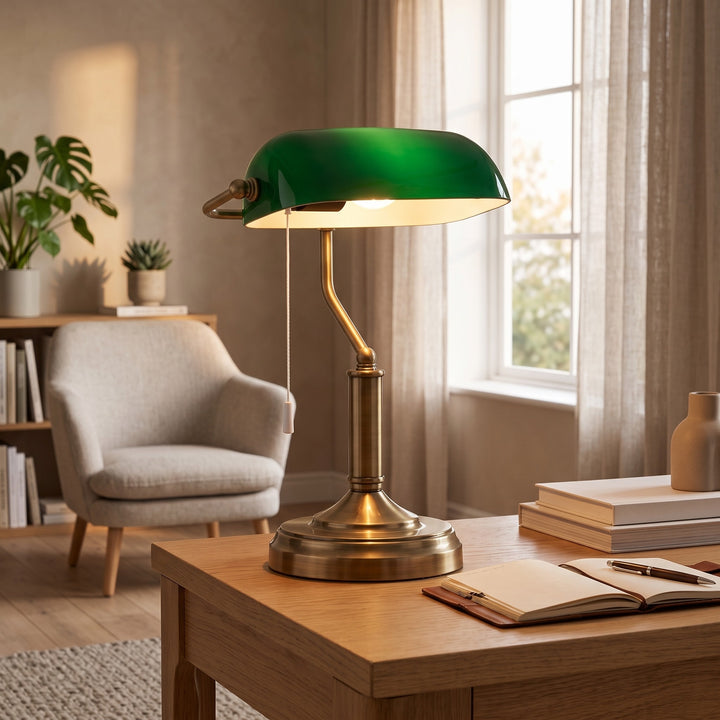 Bankers Table Lamp Domed Shade Desk Light