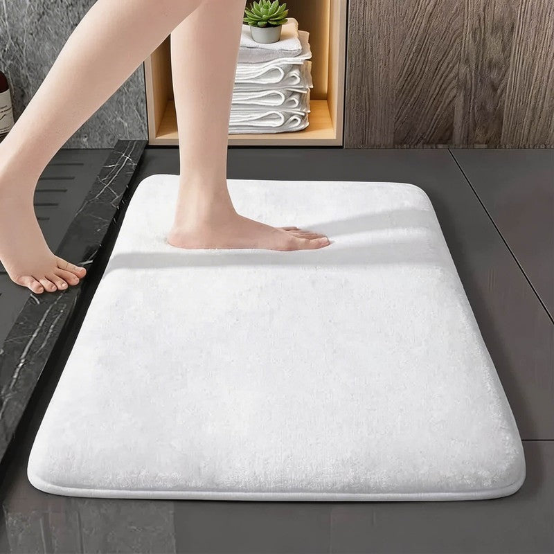 Bath Mat - Coral Velvet Top with Non-Slip Backing