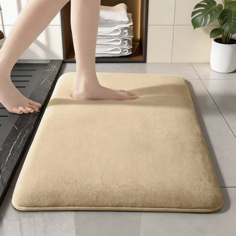 Bath Mat - Coral Velvet Top with Non-Slip Backing