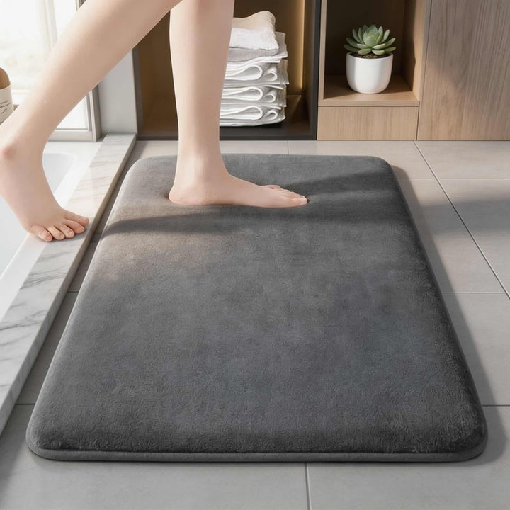 Bath Mat - Coral Velvet Top with Non-Slip Backing