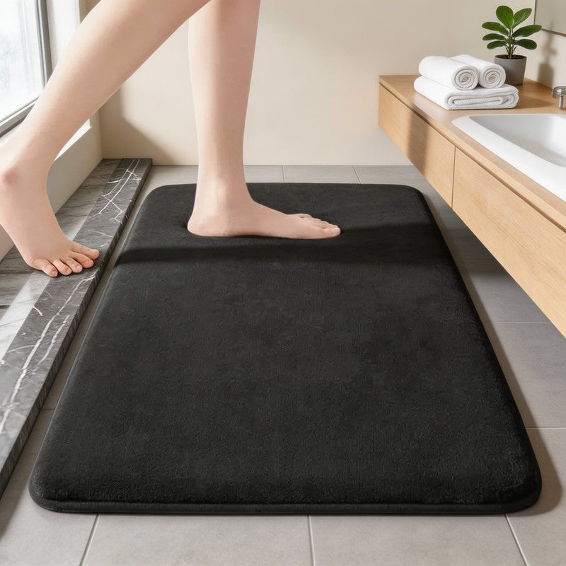 Bath Mat - Coral Velvet Top with Non-Slip Backing