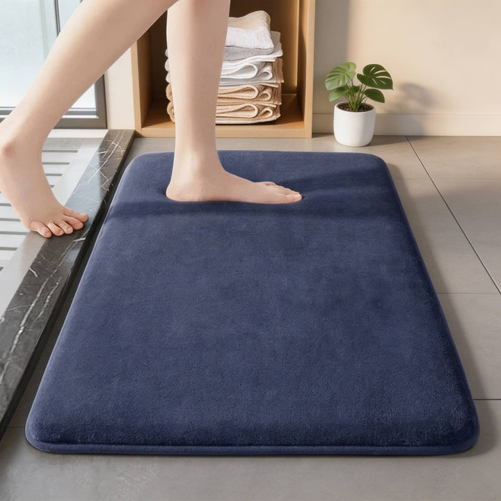 Bath Mat - Coral Velvet Top with Non-Slip Backing