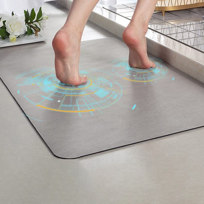 Bath Mat - Rigid Hard-Slab - Grey, Dark Grey, Green