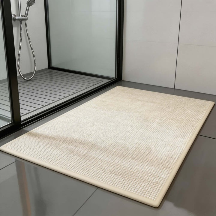 Bath Mat with Braided Surface - Non-Slip Backing