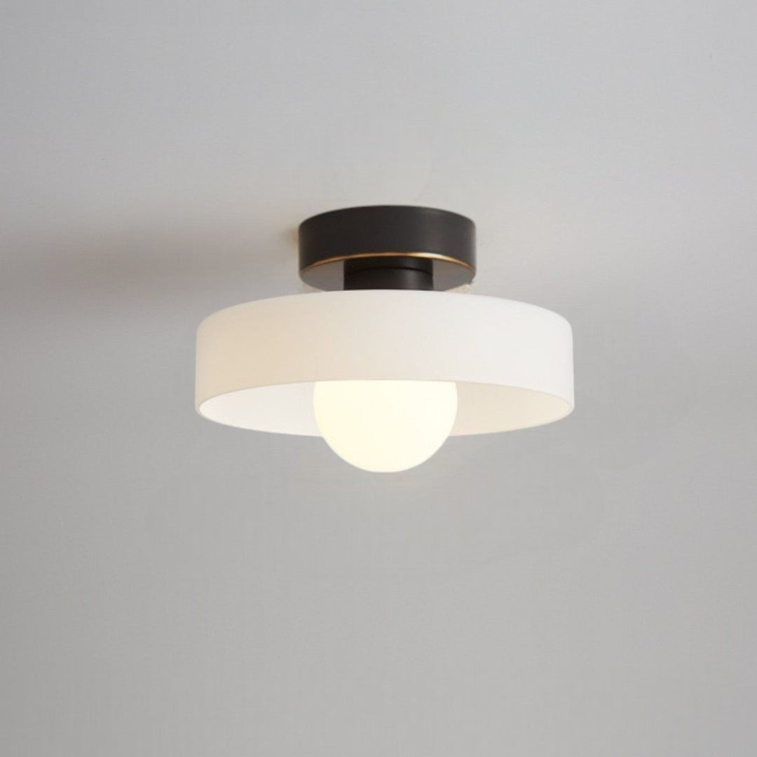 Bauhaus Glass Ceiling Light in Black/White