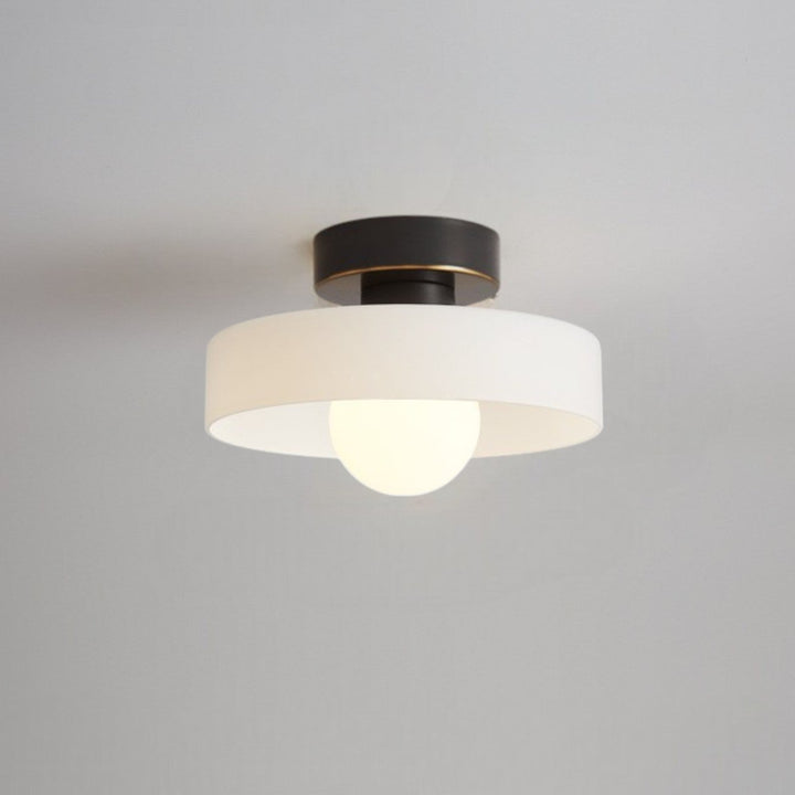 Bauhaus Glass Ceiling Light in Black/White