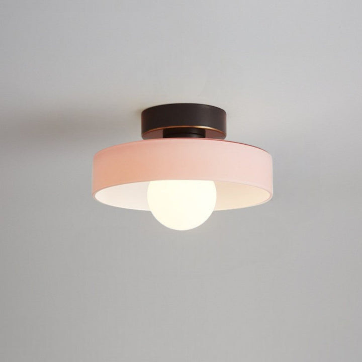 Bauhaus Glass Ceiling Light in Black/Pink