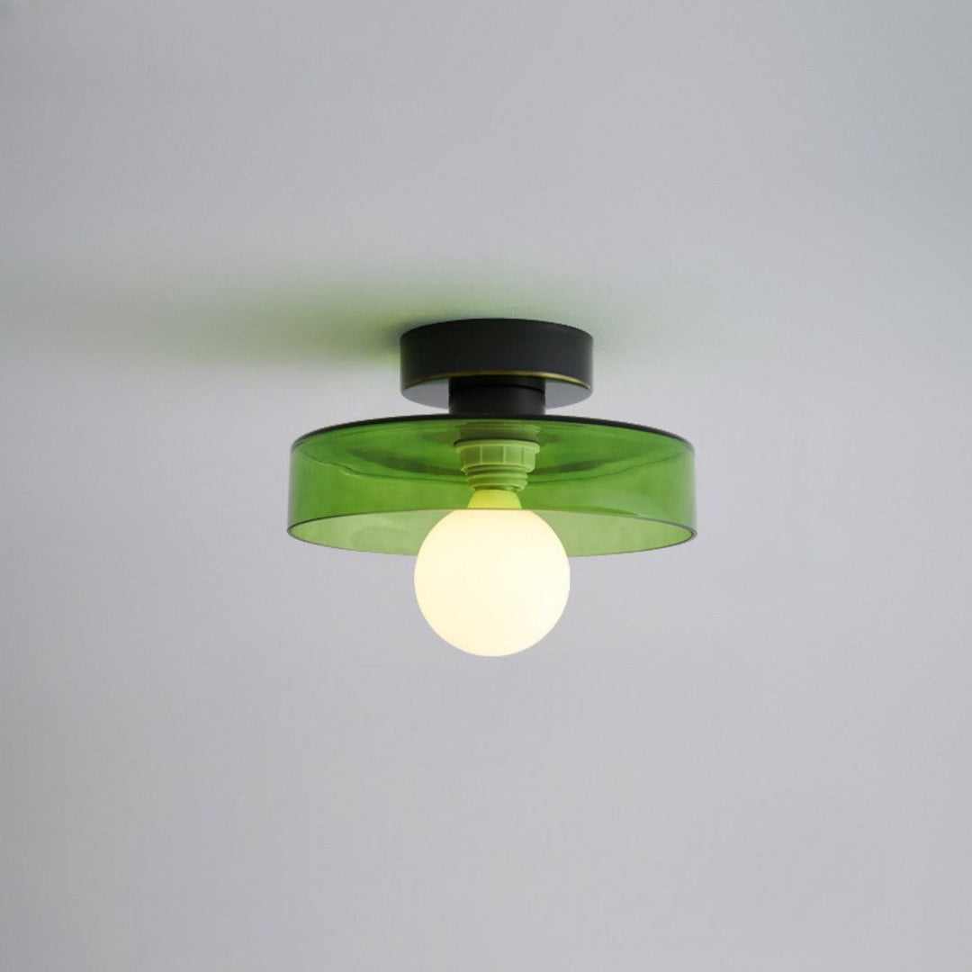 Bauhaus Glass Ceiling Light | Colourful Round LED Flush Light