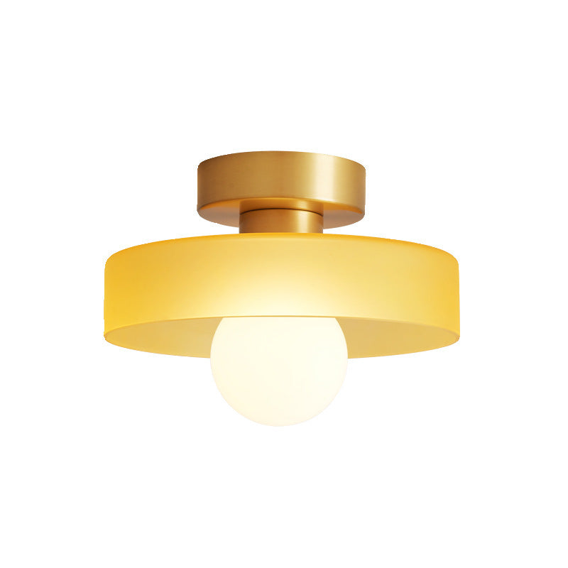 Bauhaus Glass Ceiling Light | Colourful Round LED Flush Light