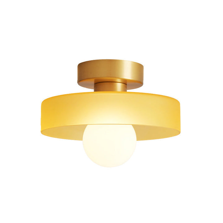 Bauhaus Glass Ceiling Light | Colourful Round LED Flush Light